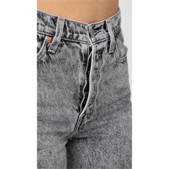 Levi's Ribcage High Rise Straight Leg Ankle Grey Wash Jeans - Picture 4 of 16